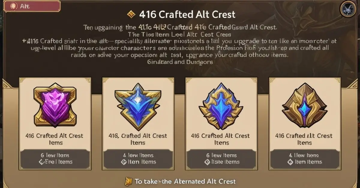 How to Get 416 Crafted Alt Crest