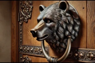 Bear head metal zippies door