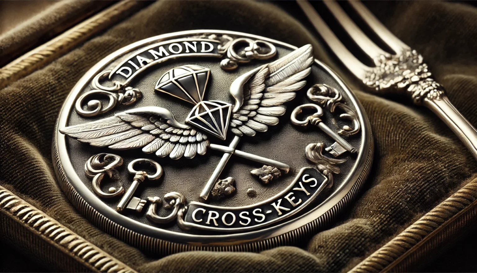 wing diamondcrosskeys silver mark: Identify and Interpret