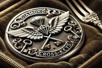 wing diamondcrosskeys silver mark: Identify and Interpret