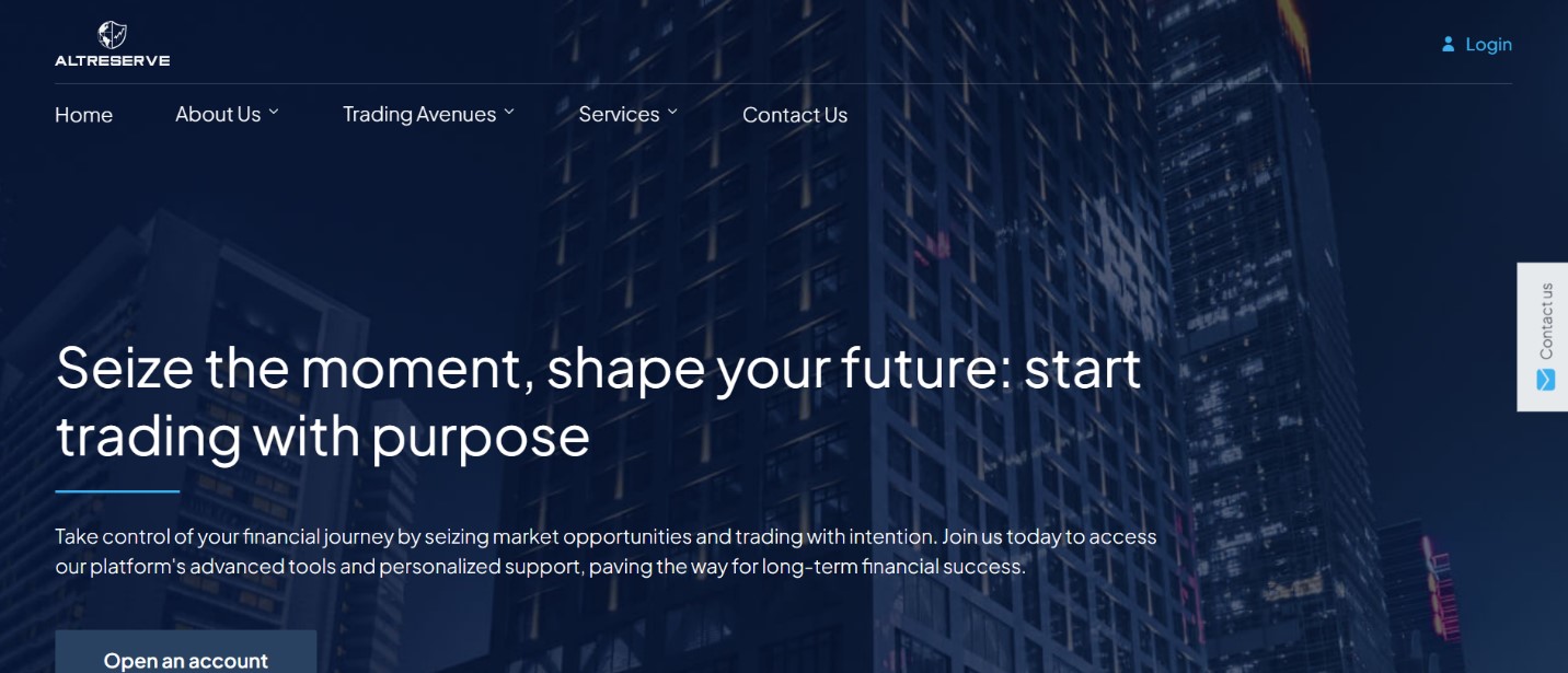 AltReserve homepage