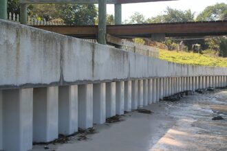 Vinyl Seawall Installation