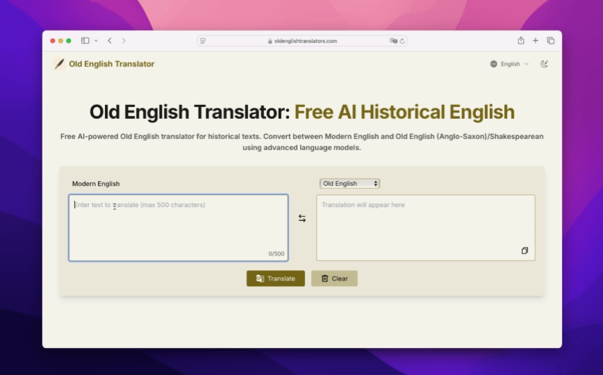 Discover the Past Through Language: Middle English Translator and Victorian English Translator