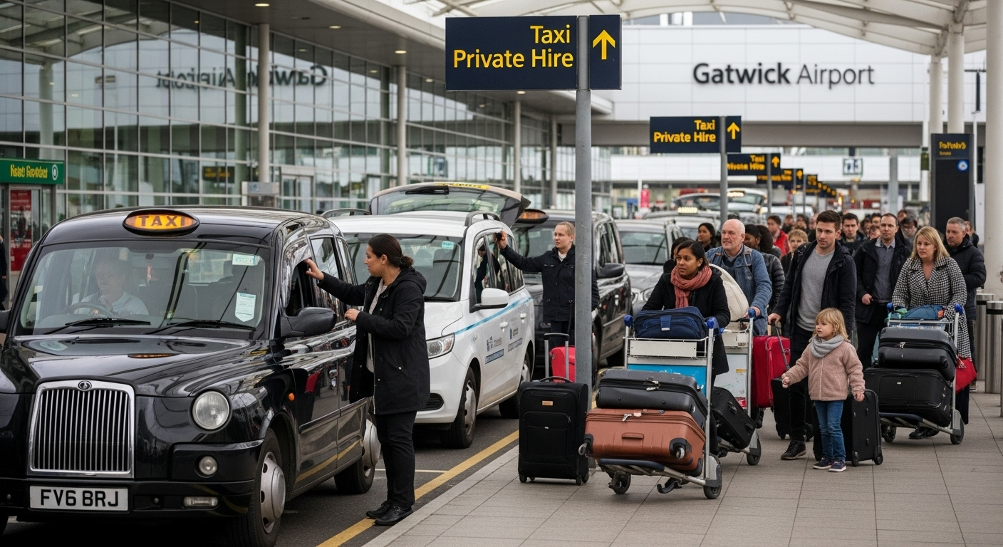 Taxi at Gatwick Airport