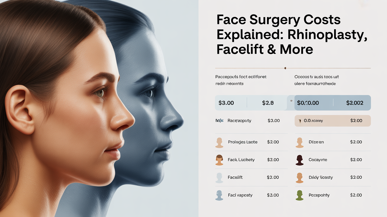 Face Surgery Costs Explained: Rhinoplasty, Facelift & More