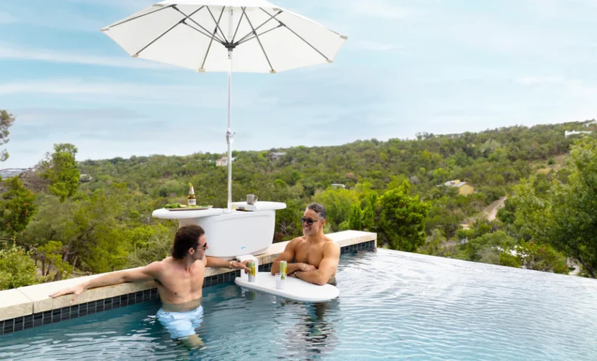 Shade & Sip: The Ultimate in pool umbrella and table