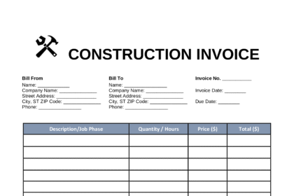 Contractor Invoice