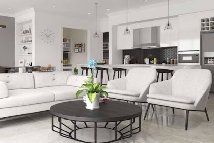 How to Use White Cabinets in an Open-Concept Kitchen