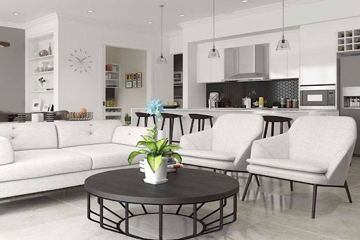 How to Use White Cabinets in an Open-Concept Kitchen