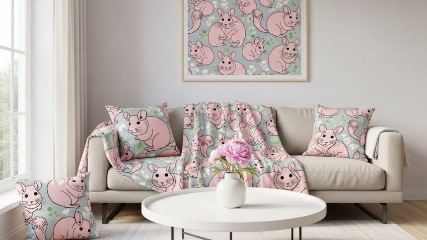 Decoration Pink Chinchilla Pattern Tw2gte