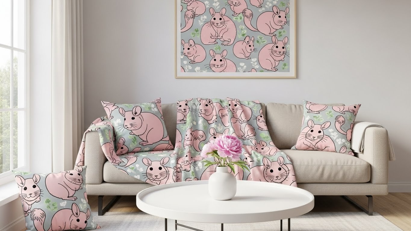 Decoration Pink Chinchilla Pattern Tw2gte
