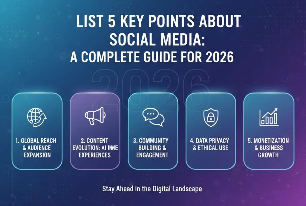 List 5 Key points About Social Media