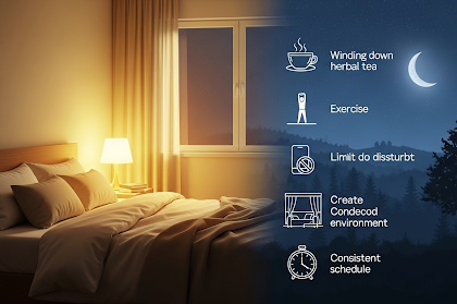 Calm bedroom setup for sleep