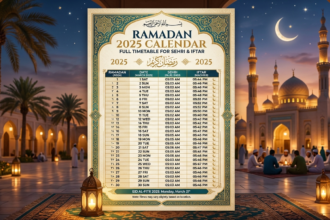 Ramadan 2025 Calendar: Full Timetable for Sehri and Iftar