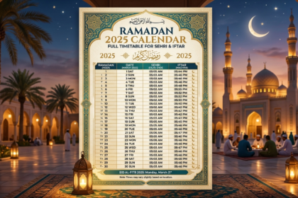 Ramadan 2025 Calendar: Full Timetable for Sehri and Iftar