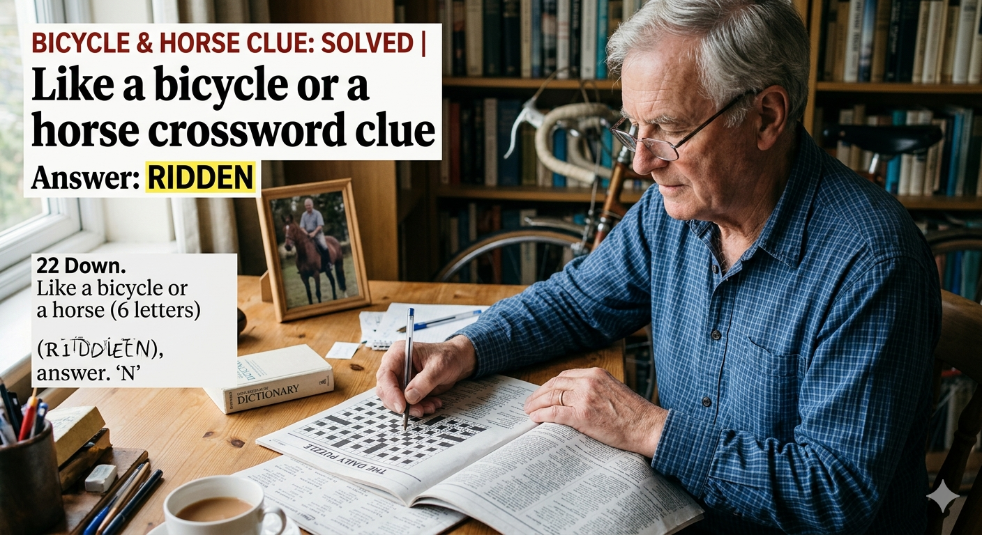 Like a bicycle or a horse crossword clue