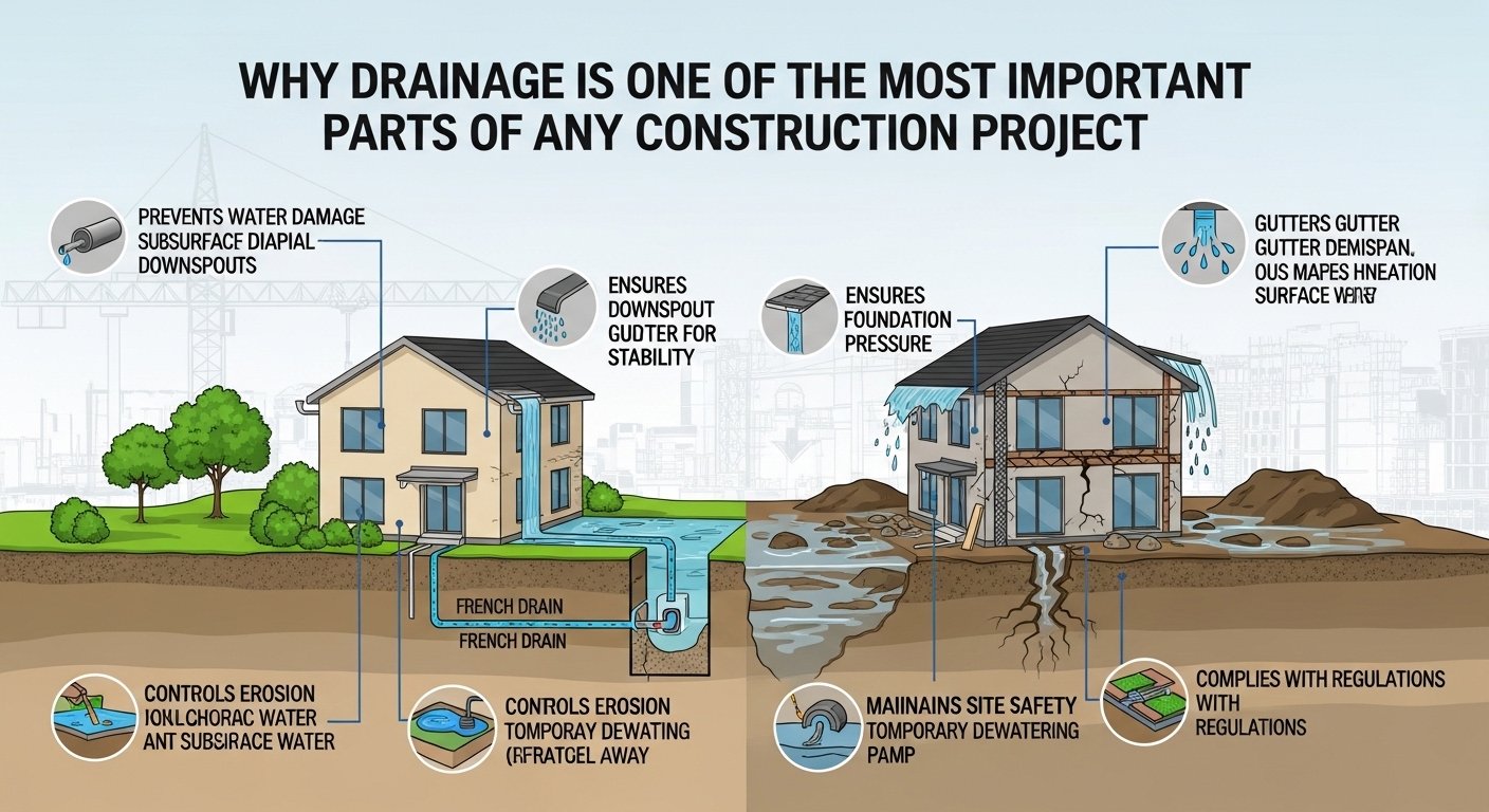 Why Drainage Is One of the Most Important Parts of Any Construction Project